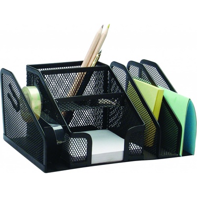 Drátěný stolní zásobník Office Set, 6 přihrádek - černý – Zbozi.Blesk.cz