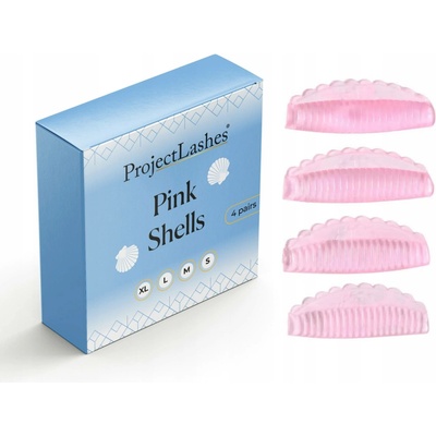 Silikonové natáčky válečky pro lifting řas ProjectLashes Pink Shells 4 páry