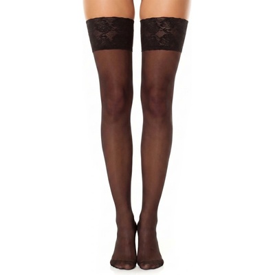 Glamory luxusní samodržící punčochy Deluxe 20 DEN s krajkovým lemem black