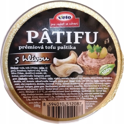 Veto Patifu Paštika tofu s hlívou 100 g – Zboží Dáma