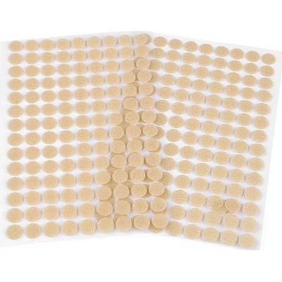 Suchý zip samolepicí kolečka Ø10 mm, 63 párů - béžová