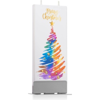 FLATYZ Holiday Merry Christmas Painted Tree свещ 6x15 см