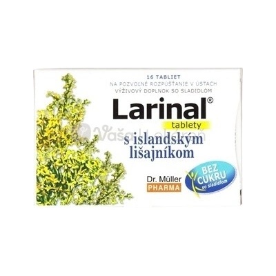 Dr. Müller Larinal S islandským lišajníkom 16 cmúľacích tabliet bez cukru so sladidlom