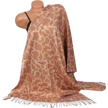 Кашмирен шал в светлокафяво и бежово с ламе