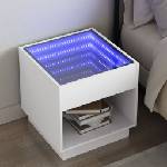 vidaXL Нощна масичка с Infinity LED бяла 50x50x50 см (3284084)