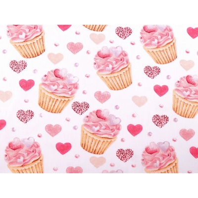 Bavlněná látka/plátno cupcake