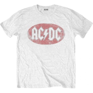 AC/DC Oval Logo Vintage Тениска с къс ръкав White L (ACDCTS70MW03)