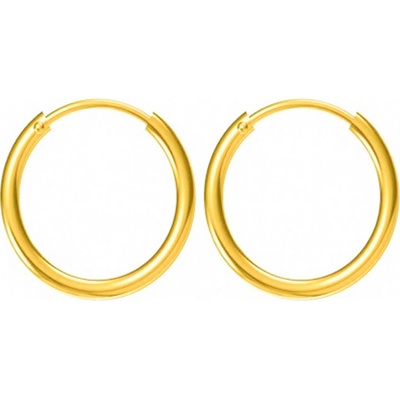 Argento Pozlátené strieborné náušnice krúžky - 12 mm priemer 67497