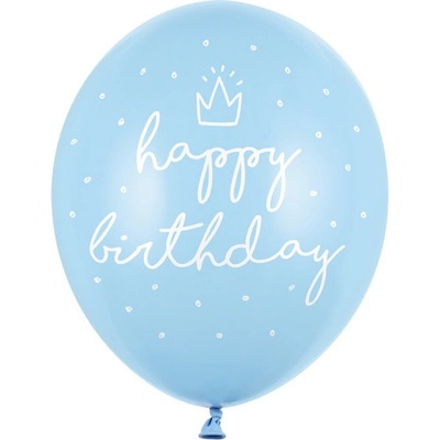 Party Deco SB14P 244 011 6 Balóny Happy Birthday pastelová modrá 30cm