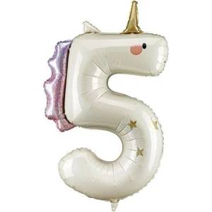 Party Deco Фолиен балон цифра във формата на еднорог - 5 (fb359-5)