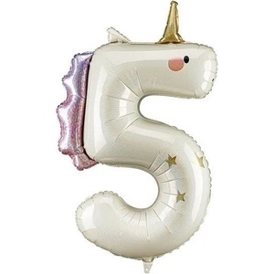 Party Deco Фолиен балон цифра във формата на еднорог - 5 (fb359-5)