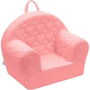 New Baby Dětské křesílko Velvet Srdíčka růžová