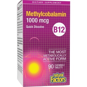 Natural Factors B12 Methylcobalamin 1000 mcg, 90 Тablets