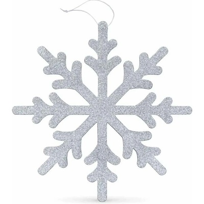 DECOLED Vianočná ozdoba snehová vločka IV, priemer 15 cm, strieborná, preglejka, vonkajšia
