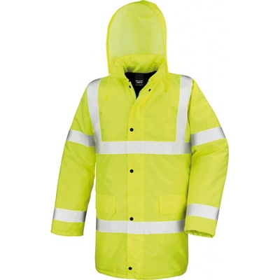 Result Unisex reflexný diaľničný kabát R218X Fluorescent Yellow