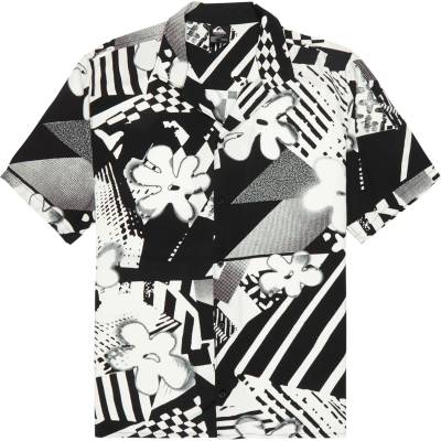 Quiksilver Мъжка риза с копчета Quiksilver Safe Paradise S/S Shirt - Black Momentum (033-3284-0113)