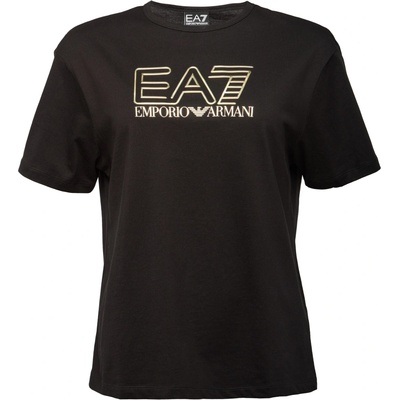 EA7 T SHIRT Dámske tričko čierna zlatá
