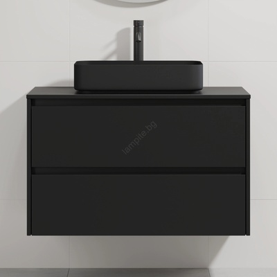 Bath Deluxe Шкаф за баня с мивка TRONDHEIM/LJORDAL 90x57x46 см, черен (SETBT0151E)