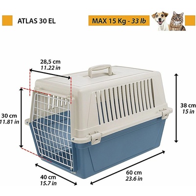 Ferplast Atlas EL 30 Prepravka bez výbavy 60 x 40 x 38 cm