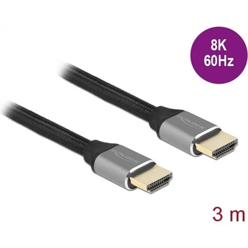 Delock Изключително високоскоростен HDMI кабел 48 Gbps 8K 60 Hz сив 3 м сертифициран