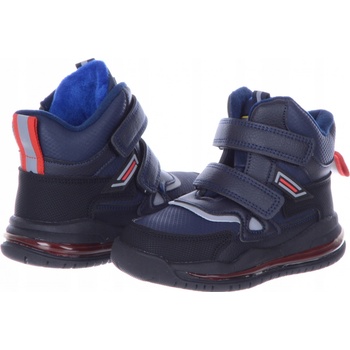 Chlapecké teplé sportovní modré zimní boty s reflexními prvky