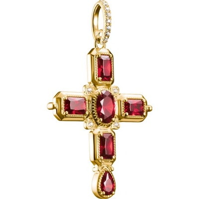 Thomas Sabo prívesok Cross with Red Zirconia Stones PE987 414 10