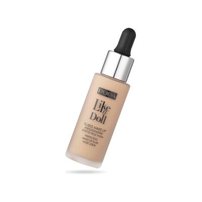 Pupa Like a Doll Fluid -Усъвършенстващ флуид за грим, ефект на гола кожа