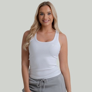 GymBeam STRIX Дамски потник Ribbed White M