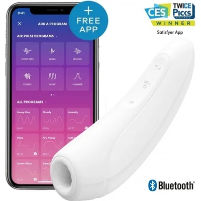 Satisfyer Kлиторен стимулатор Satisfyer Curvy 1 Plus бял с App
