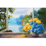 DIMEX ART Флизелинов фототапет картина - сини цветя 375 x 250 см