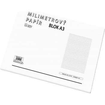 Milimetrový papír blok A3 50 listů