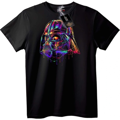 NOONEBRAND Тениска Darth Vader неоново изкуство - 6XL, White