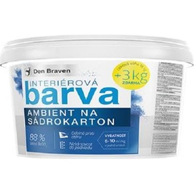 Den Braven T144N - Interiérová barva na sádrokartony (15 + 3 kg) BÍLÁ