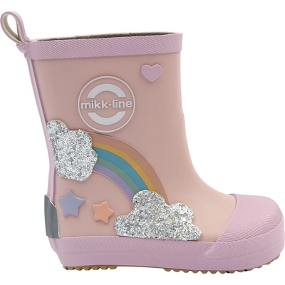Mikk-Line Детски гумени ботуши Mikk-Line Kid's Wellies Rainbow Patch Barefoot Wellington boots - Adobe Rose - размер 24 (EU) (731-0300-0116)