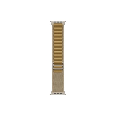 Apple Watch 49mm Loop: Tan Alpine Loop - Small - Natural Titanium Finish (mxn13zm/a)
