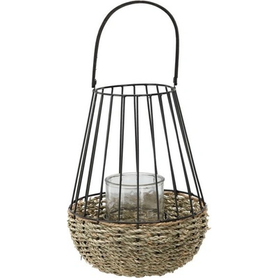 Pro-Tech shop Lampáš kovový so sklenenou vložkou 30/47cm čierno-hnedý 66900