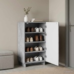 vidaXL Шкаф за обувки 48 x 38 x 87, 5 см Инженерно дърво Бетонно сиво (8011669)