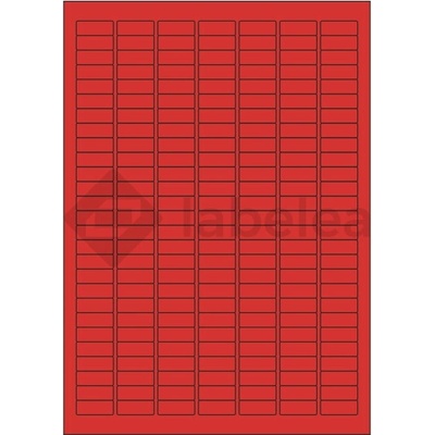 Labelea Samolepiace etikety 25,4x10 mm farebné papierové, na hárku A4, pre laserovú a atramentovú tlač, Farba etikiet Červená, Počet hárkov v balení 100 EPY025010PR189S