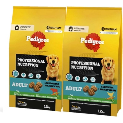 Pedigree Professional Nutrition Adult drůbeží & hovězí 2 x 12 kg
