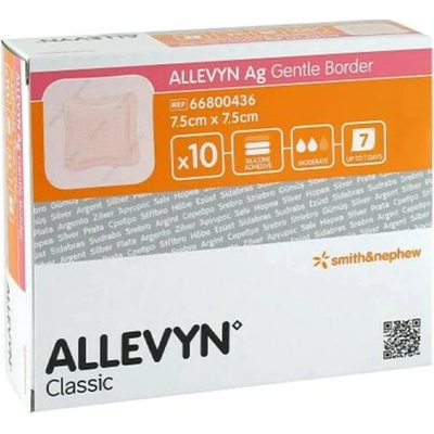 ALLEVYN Gentle Border krytie na rany adhez. 7,5 x 7,5 cm 10 ks
