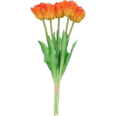Kytica 5ks oranžových realistických tulipánov Tulips Papagayo - 39 cm - daan kromhout