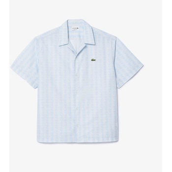 Lacoste Риза с къс ръкав Lacoste Relaxed Fit Short Sleeve Shirt - Light Blue