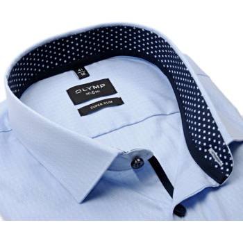 Olymp Super slim košile s vetkaným vzorem vnitřním límcem manžetou a légou světle modrá