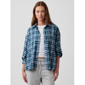 GAP Оверсайз фланелова ризница GAP GAP | Zelen | ЖЕНИ | XS