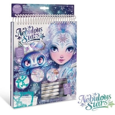 Nebulous Stars Skicár A4 pre deti SADA nálepky fixky Iceana 7+