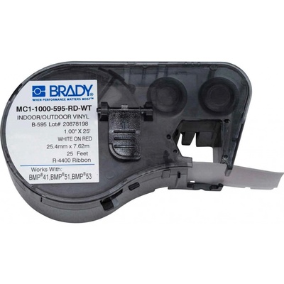 Brady MC1-1000-595-RD-WT / 131596, samolepicí páska 25.40 mm x 7.62 m