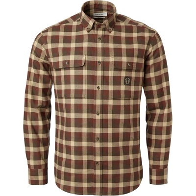 Chevalier Мъжка риза с копчета Chevalier Heron Flannel Shirt - Holly Green Checked (033-2276-0111)