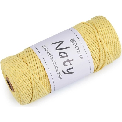 Bavlněná pletací příze macrame Naty Ø3 mm rozčesávací Varianta: 3 vanilková, Balení: 1 ks 59042/151244/273270