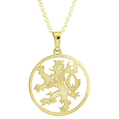 Gemmax Zlatý řetízek s přívěskem český lev GUSYN-84251-36261