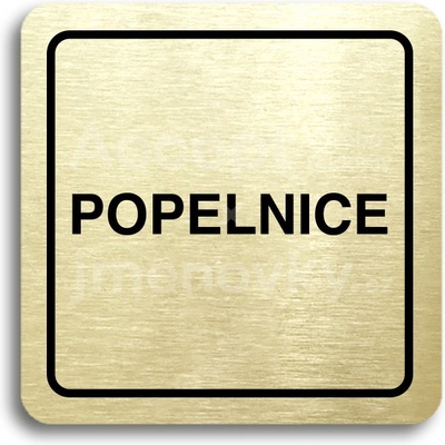 ACCEPT Piktogram popelnice - zlatá tabulka - černý tisk